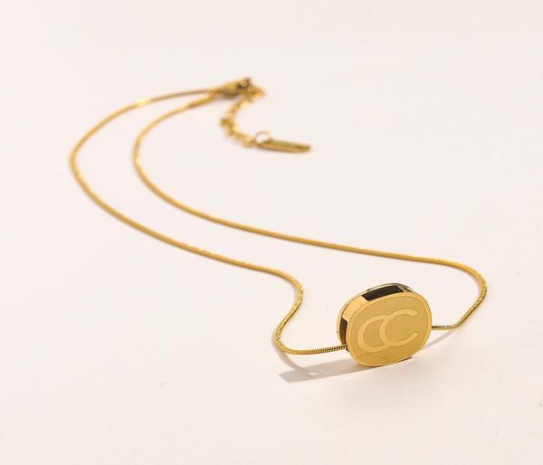 

never fading 14k gold plated luxury brand designer pendants necklaces stainless steel letter choker pendant necklace chain jewelry6417165, Silver