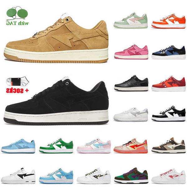 

designer men sneakers women mens walking casual shoes white black suede pastel pink green blue abc camo wheat red orange sk8 sta platform sk