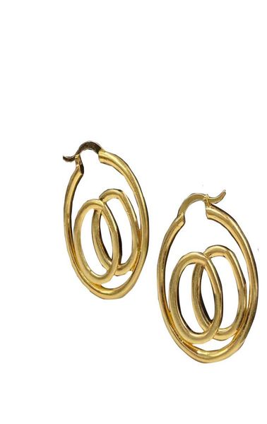 

hoop huggie fashion brand have stamps fashion simple temperament niche light luxury highend twoletter earrings womens4779694, Golden;silver