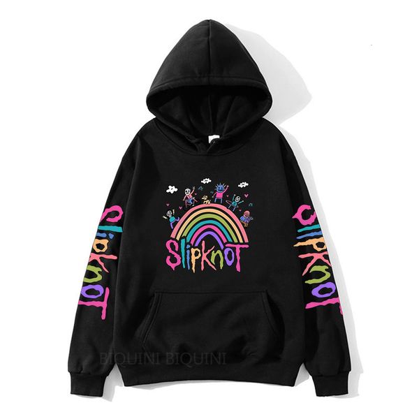 

mens hoodies sweatshirts heavy metal for menwomen hooded long sleeve fashion y2k streetwear cool casual male hoodie 230327, Black