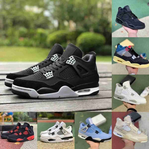 

2023 jumpman black canvas 4 4s basketball shoes university blue mens military cement cat cream sail white oreo infrared canyon purple court
