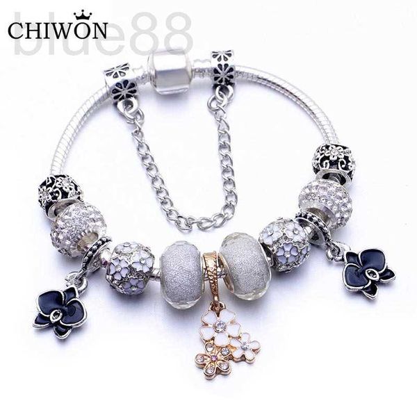 

chain designer bracelet magnolia pendant diy big hole bead fashion live broadcast s0bm, Black