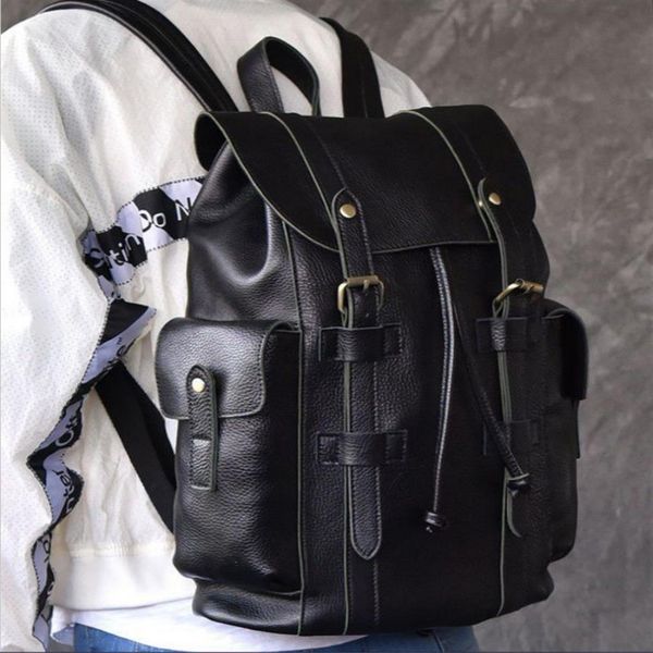 

2020 new bag shoulder bag female travel bag korean fashion pu leather waterproof foreign trade backpack handbag215l