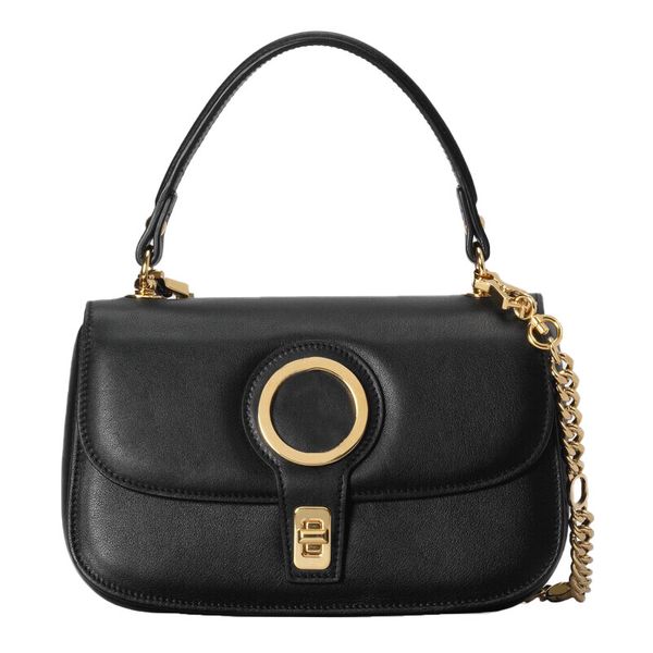 

chains crossbody bag flap shoulder handbag purse women clutch bags interlocking metal letters hasp plain messenger wallet removable handle l