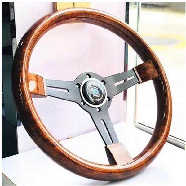 

14inch 350mm racing car steering wheel copy wood with black spoke