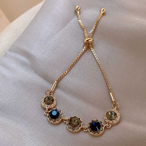

charm s necklaces real gold plated personalized zircon korea east gate geometric restoration bracelet net red fashion temperament hand decor, Golden;silver
