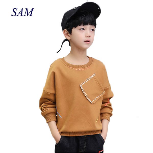 

t-shirts boys t-shirts kids long sleeve tees clothes solid cotton spring autumn children school t shirt boys kids clothes 230327, Blue