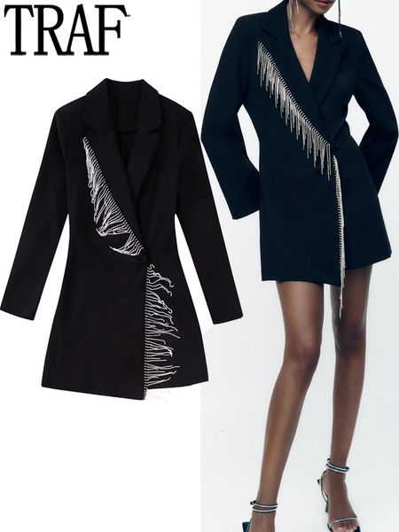 

women's jumpsuits rompers traf black jumpsuit women short blazer playsuit long sleeve party elegant woman jumpsuit winter rompers plays, Black;white