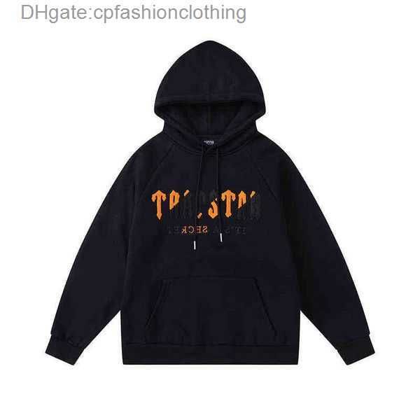 

men's hoodies sweatshirts tiger head trapstar towel embroidered hoodie men woman heavy fabric fleece trapstar sweater hooded 18828g, Black