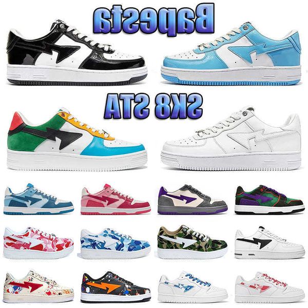

2023 bapestas baped men women casual shoes designer sneaker bapesta fashion sk8 sta camo black white green red orange camouflage trainer spo