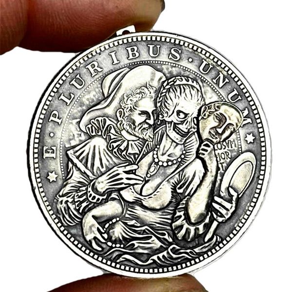 

usa movable mechanism challenge coin hobo nickel morgan dollar amazing magic art mask girl collectible metal craft dies manufacturing factor