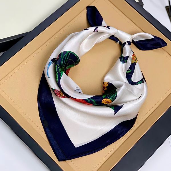 

designer double g print floral silk scarf headband for women fashion long handle bag scarves paris shoulder tote luggage ribbon head wraps, Blue;gray