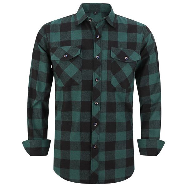 

men's casual shirts men's plaid flannel shirt spring autumn male regular fit casual long-sleeved shirts for usa size s  l xl 2xl, White;black