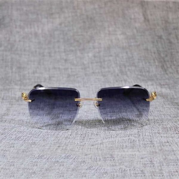 

luxury designer sunglasses 20% off vintage rimless oversize men oculos style square metal shade cutting lens gafas women for outdoor 120, White;black