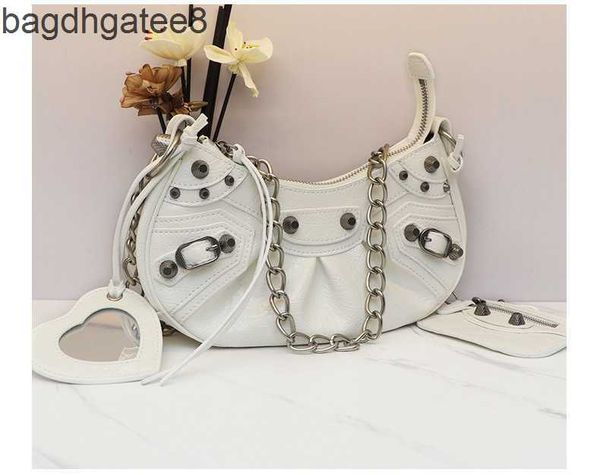 

le cagole women's chain bag 2023 designer bags lecagole riveted locomotive three in one underarm leather pleated crescent gy89