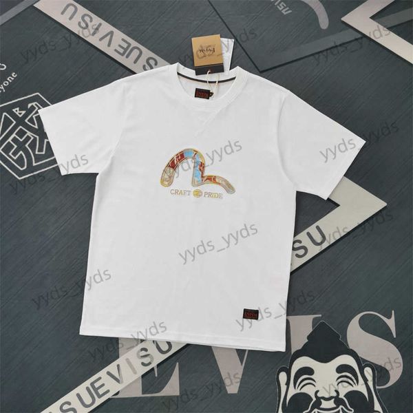 

men's t-shirts 2023 new evisut t-shirt short sleeve men's and women's pure cotton seagull patch embroidery ins loose t230327, White;black