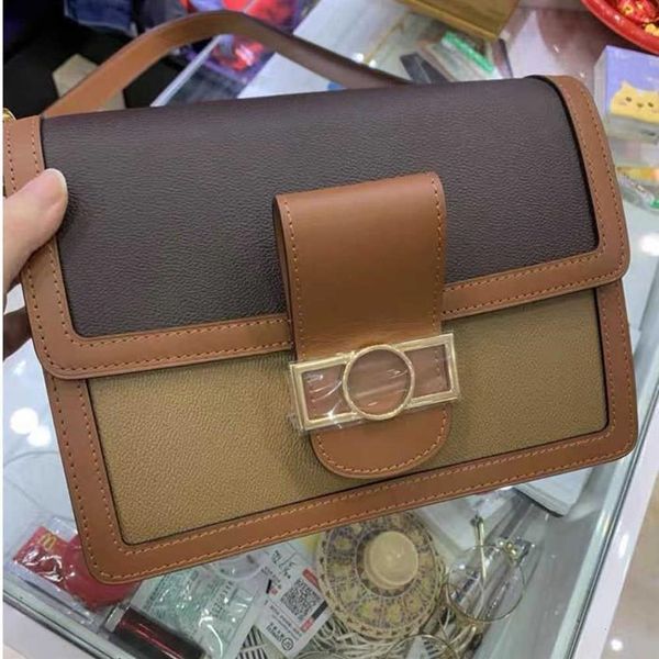 

2021 postman's bag color matching lady's flip one shoulder messenger bag wallet fashion embroidery lady hand189j