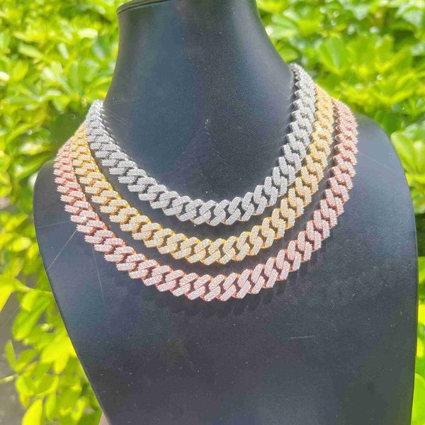 

hip hop pass tester moissanite necklace 925 silver chain diamond cuban link