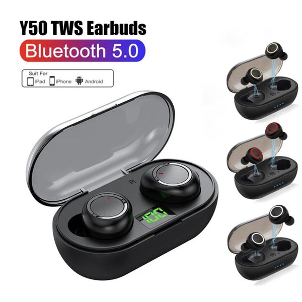 

y50 tws wireless bluetooth earbuds earphones touch control 9d stereo wireless bluetooth headset with mic fone bluetooth headphones air pro e