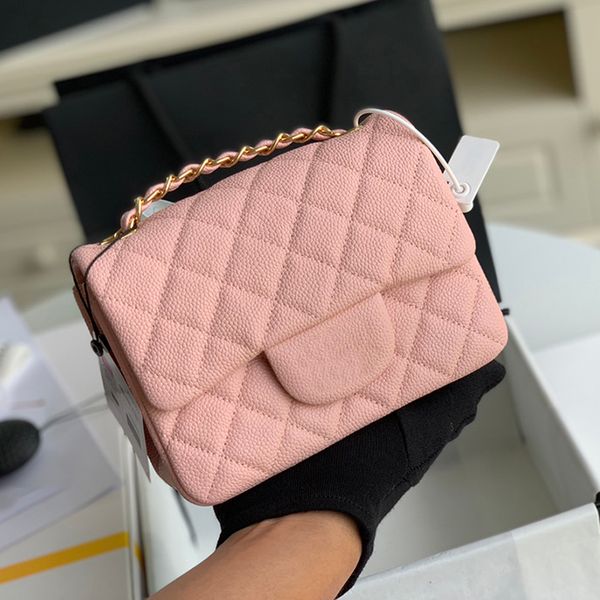 

designer crossbody bag luxurys chain bag caviar flap bags 17cm high imitation shoulder bag with box zc005