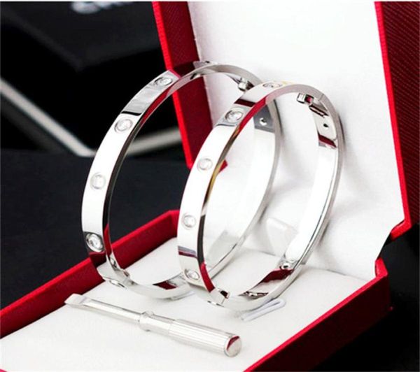 

women men love bracelet bangles charm titanium steel silver rose gold screw screwdriver nail bangle bracelet couple jewelry with o1898670, Black