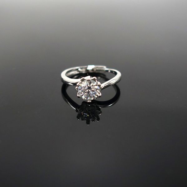 

1 carat moissanite ring for women sterling silver plated white gold d color diamond engagement wedding band fine jewelry, Slivery;golden