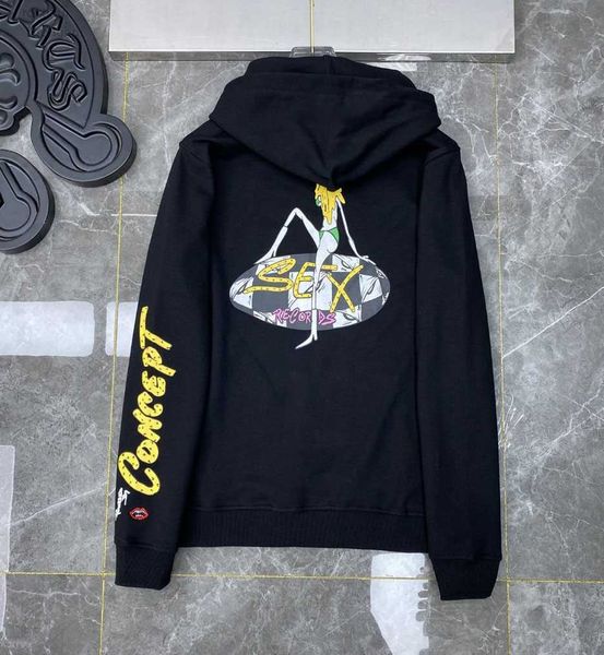 

men's hoodies & sweatshirts plus size sweaters in autumn / winter 2023acquard knitting machine e custom jnlarged detail crew neck cotto, Black