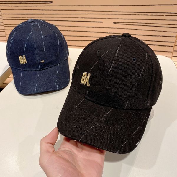 

23ss 2color luxury brand fashion baseball cap summer men women letters print baseballs caps cowboy couples pu leather casual hat, Blue;gray