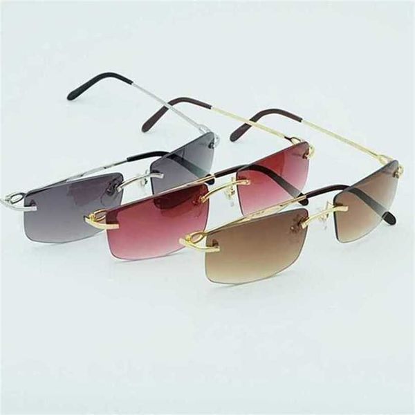 

luxury designer sunglasses 20% off rimless men sunglass metal square glasses driving lady shade eyewearkajia, White;black