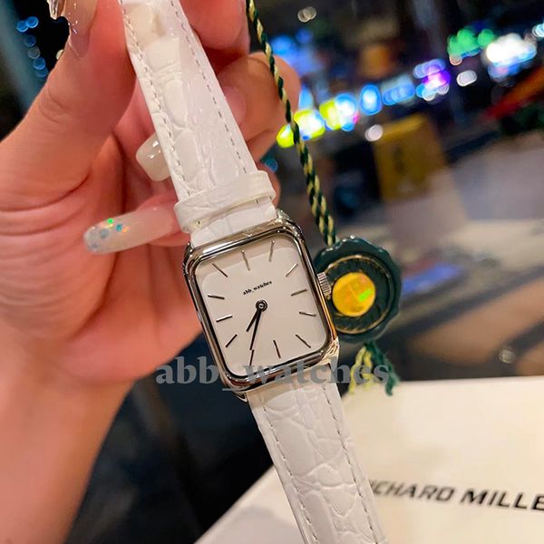 

abb_watches womens watch automatic quartz watches elegant luxury wrist watch rectangule leather watch waterproof sapphire watc dress womens, Slivery;brown