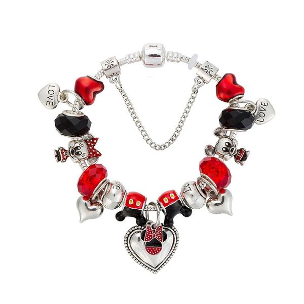 

fashion 925 sterling silver cartoon mouse star love heart unicorn wars murano lampwork glass & european charm beads dangle fits pandora char, Golden;silver