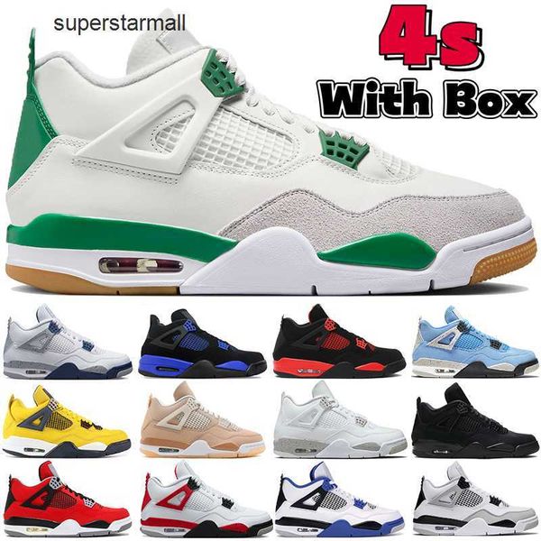 

with box jumpman 4 4s basketball shoes pine green midnight navy military seafoam university blue pn dust white oreo red thunder black cat me