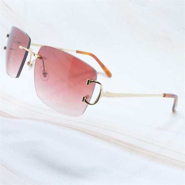 

luxury designer sunglasses 20% off fashion mens rimless glasses square big shades holiday decoration popular eyewear, White;black