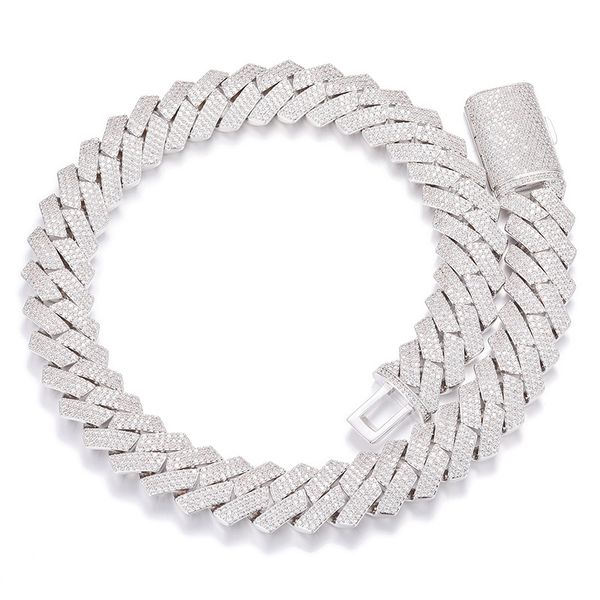 

designer jewelry hip hop jewelry necklace 16mm rhombus cuban chain, Silver