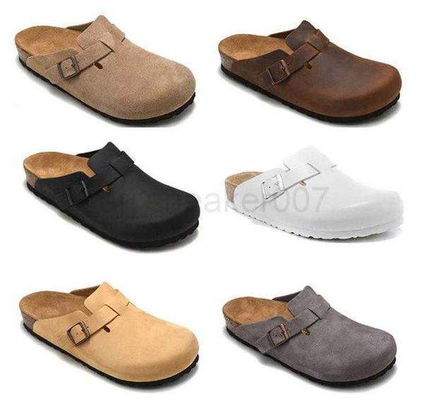 

oiled boston sandals leather bag head pull cork suede designer slides autumn winter loafers shoes tan brown black fashion men clogs women