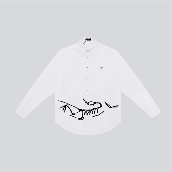 

2 men's casual shirts luxury floral print for men's autumn long sleeve slim asual shirt business social formal dress street party, White;black