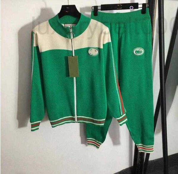 

women's tracksuits designer womens knitted sweater suit casual joggers fashion jacket jumpers pants two pieces sets 0b17, Gray