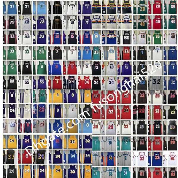 

mitchell and ness retro stitched basketball jerseys iverson pippen rodman mcgrady anthony garnett malone mutombo bibby stockton kemp payton, Black;red
