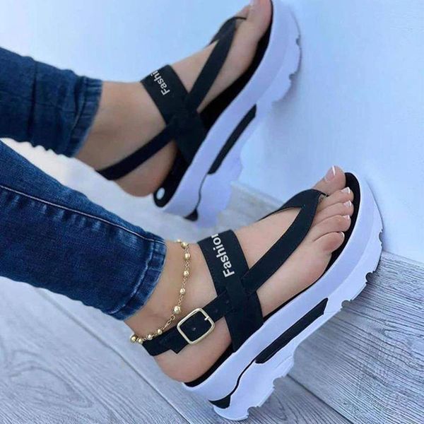 

sandal platform for summer wedges shoes heels sandalias mujer luxury flip flops 230327, Black