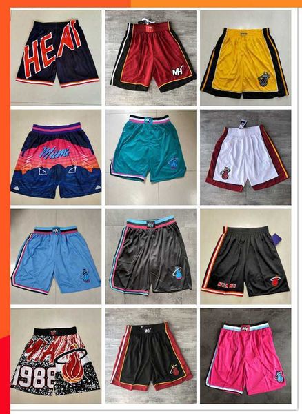 

miami''heat''shorts mens throwback basketball shorts pocket basketball jersey jimmy 22 butler 13 bam ado dwyane 3 wade