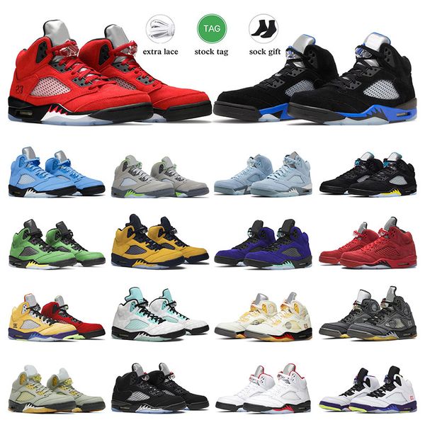 

hipping 5s men basketball shoes 5 mens sneakers unc racer blue aqua alternate grape sail metallic sllver women sports trainers size 5.5-13