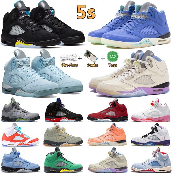 

5 5s basketball shoes mens sneakers sneaker fire red alternate grape anthracite michigan inspire racer blue raging bull green bean men women