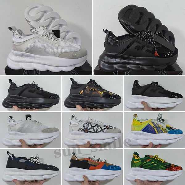 

designer shoes chain reaction sneakers triple black white suede sneaker men women trainers classic reflective sneaker calfskin leather shoe