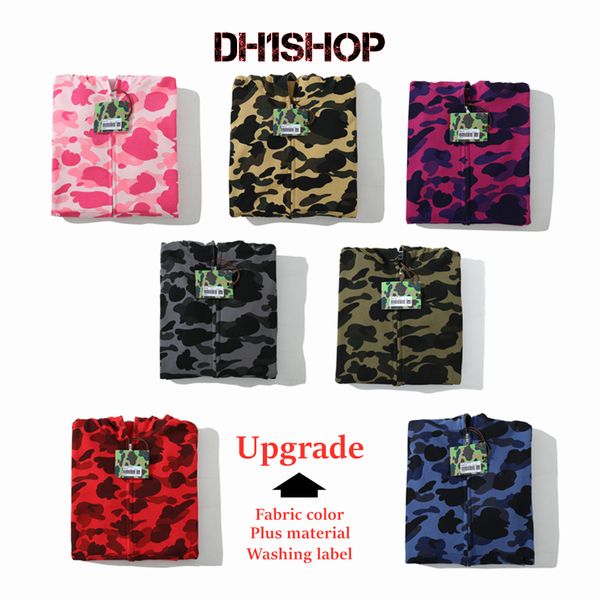 

mens hoodies designer men women shark full zip hoodie jacket color grid camo sweatshirt fashion multicolor camouflage cotton hoodys, Black