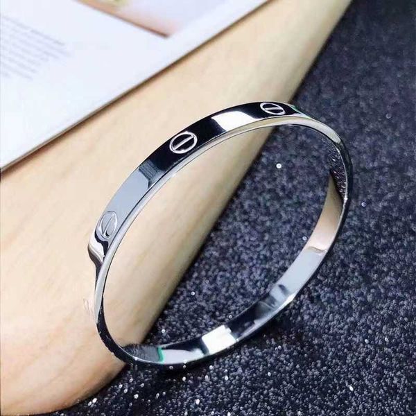 

designer jewelry carti love bracelet bangle silver female silver closed mouth single simple and versatile engraved for girlfriend, Black