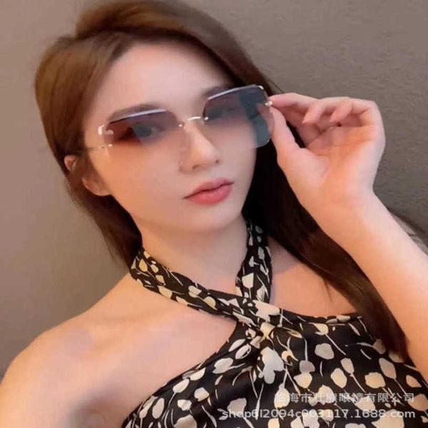 

luxury designer sunglasses 20% off xinpin leopard head 9035 frameless trimmed gradient toad mirror, White;black
