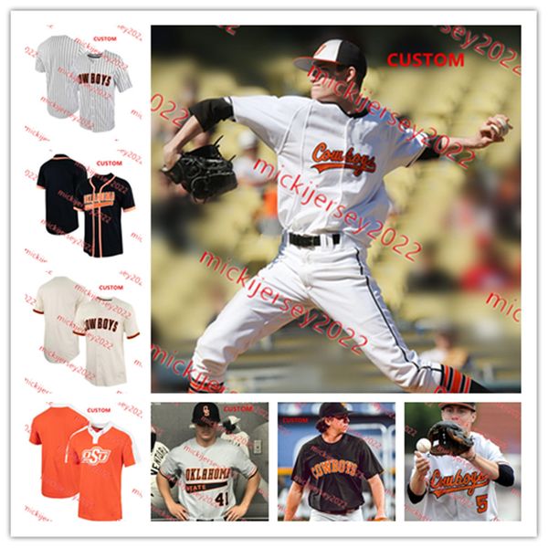 

janzen keisel evan o'toole oklahoma state baseball jersey custom stitched mens youth 3 carson benge nolan mclean gabe davis drew blake, Black