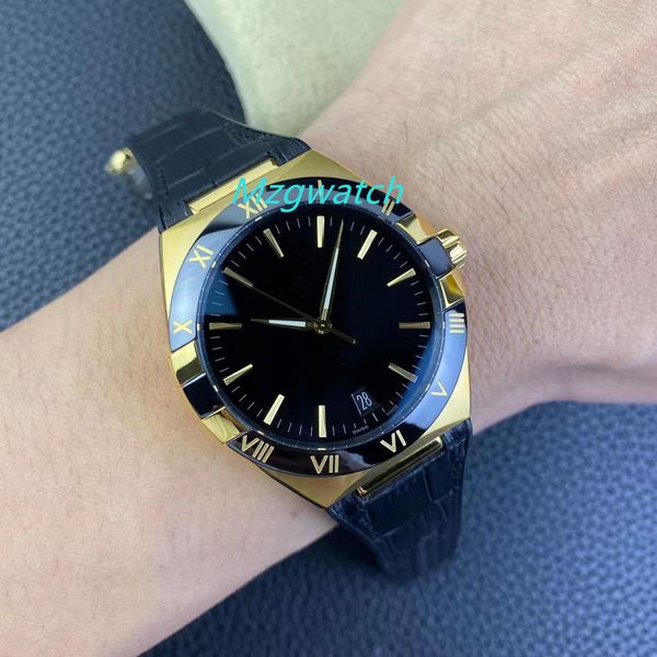 

sbf watch 8900 mechanical movement 41 mm blue polished ceramic coil folding clasp wear resistant sapphire glass watch mirror rubber lined le, Slivery;brown