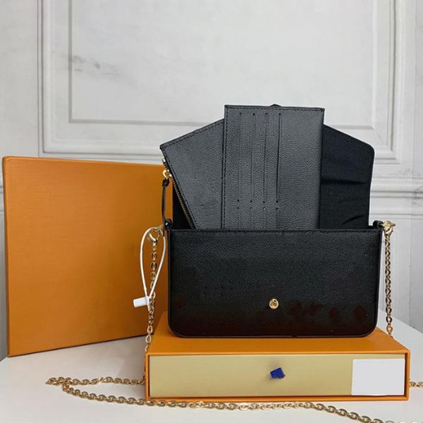 

5a designer luxury wallet women bags 3-piece crossbody bag handbags purses embossed messenger clutch chain shoulder bag cross body tote woma