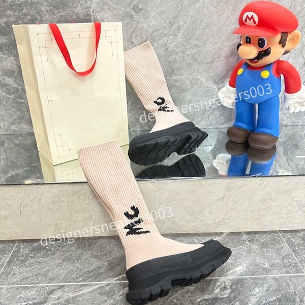 

2023new women fashion leisure women heels autumn and winter knitted elastic boots socks and knee boots fashion stockings shoes long boot, Black